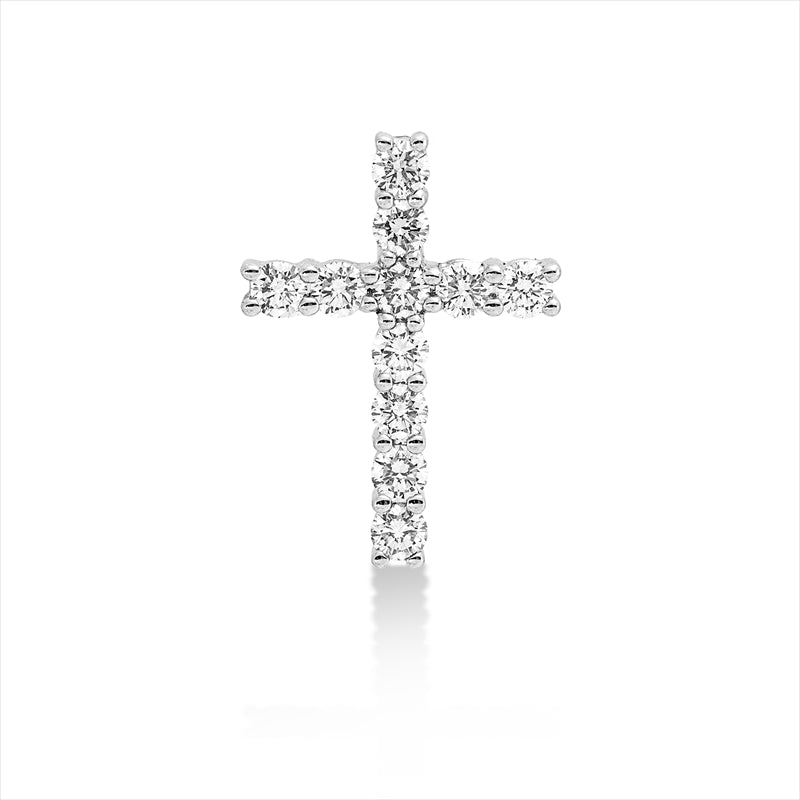 Anhänger 18 kt WG, 11 Brill. 0,48 ct, TW-si