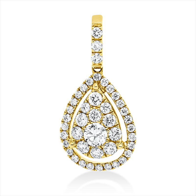 Anhänger 18 kt GG, mit Öse, 1 Brill. 0,11 ct, TW-si, 42 Brill. 0,36 ct, TW-si