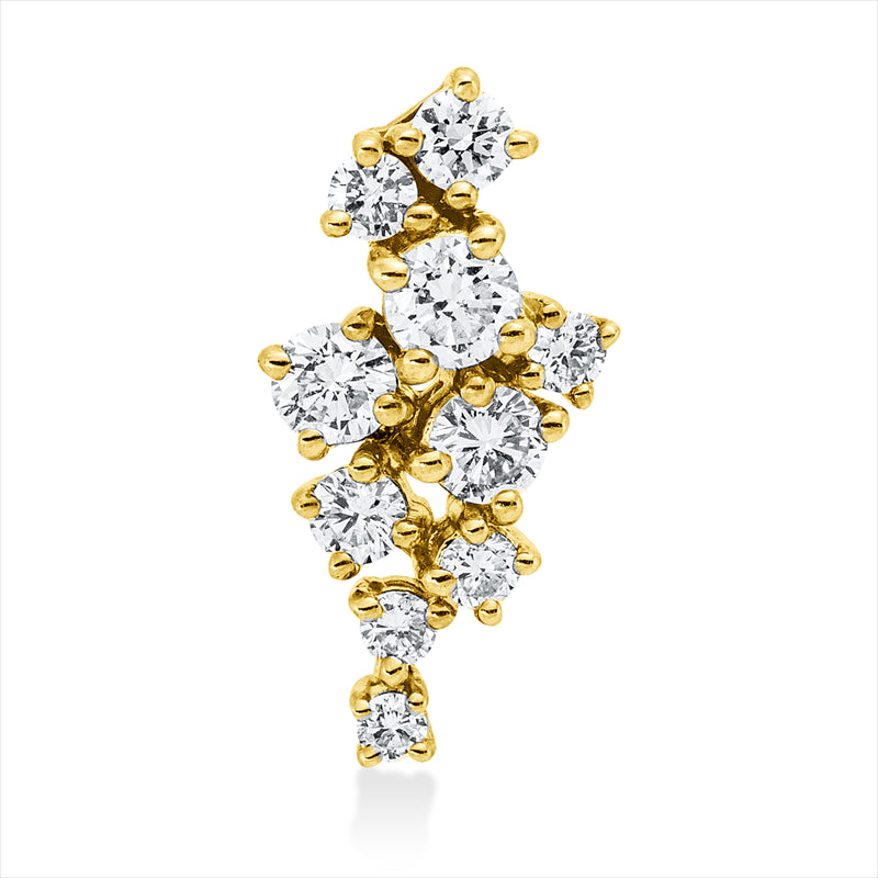 Anhänger 14 kt GG, 5 Brill. 0,25 ct, W-si/pi, 5 Brill. 0,09 ct, W-si/pi