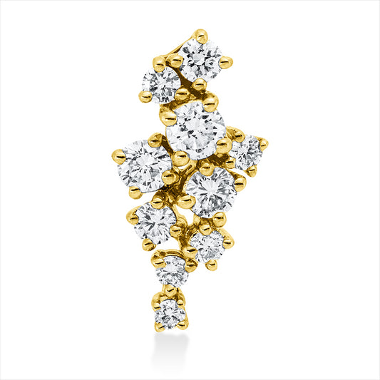 Anhänger 14 kt GG, 5 Brill. 0,25 ct, W-si/pi, 5 Brill. 0,09 ct, W-si/pi