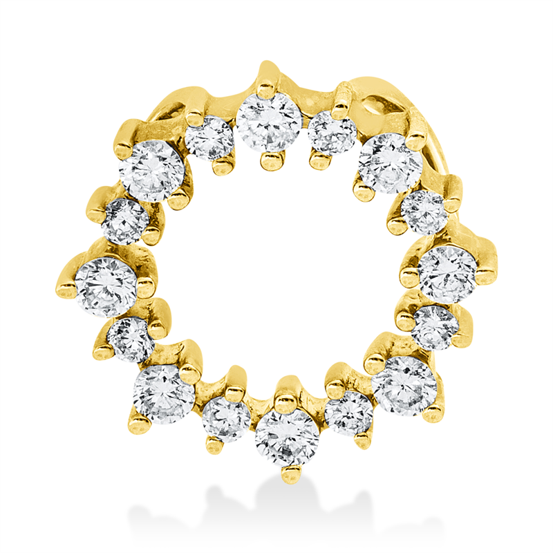 Anhänger 14 kt GG, 8 Brill. 0,14 ct, W-si/pi, 8 Brill. 0,06 ct, W-si/pi