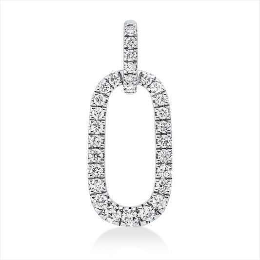 Anhänger 14 kt WG, mit Öse, 23 Brill. 0,29 ct, W-si/pi, 6 Brill. 0,04 ct, W-si/pi