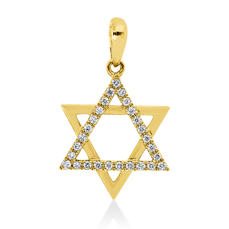 Anhänger 14 kt GG, mit Öse, 27 Brill. 0,11 ct, W-si/pi