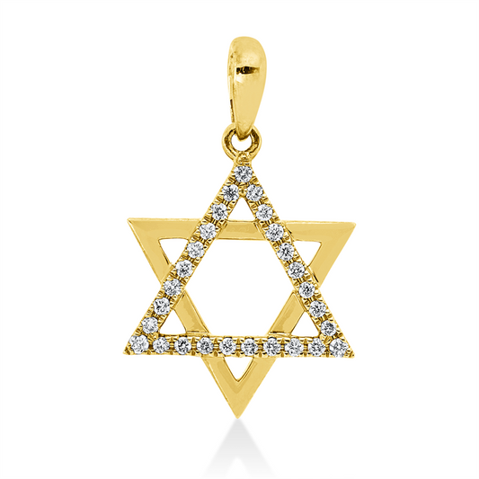 Anhänger 14 kt GG, mit Öse, 27 Brill. 0,11 ct, W-si/pi