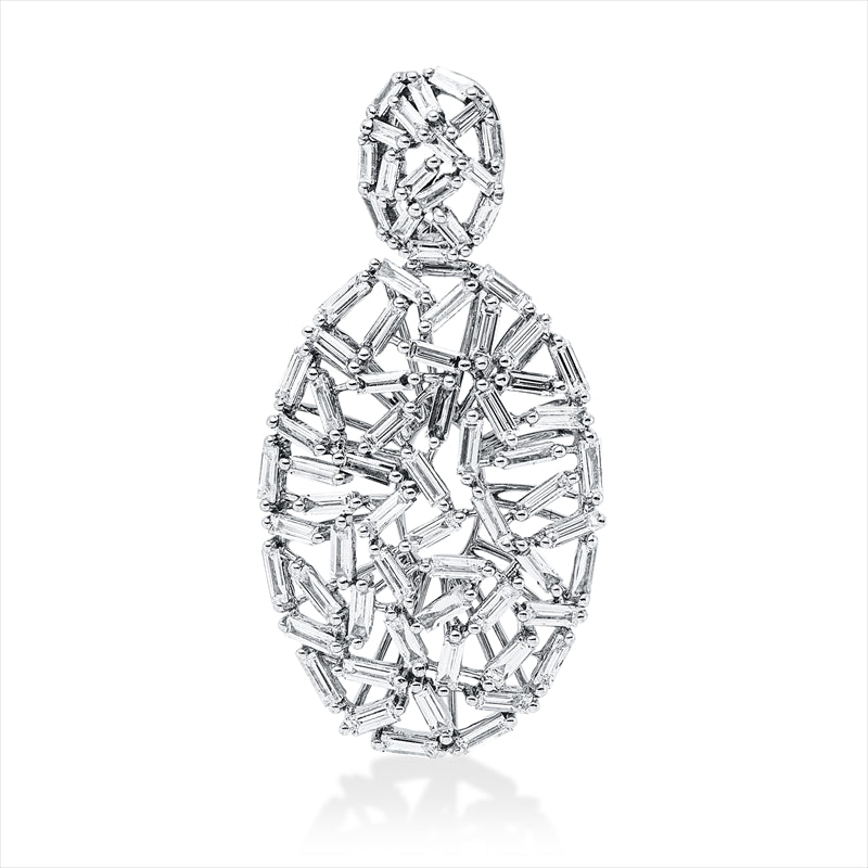 Anhänger 18 kt WG, mit Öse, 75 Bag. 1,24 ct, TW-vsi