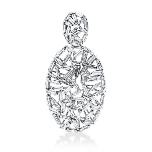 Anhänger 18 kt WG, mit Öse, 75 Bag. 1,24 ct, TW-vsi