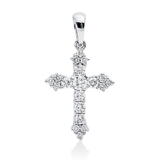 Anhänger 18 kt WG, mit Öse, 19 Brill. 0,37 ct, W-si