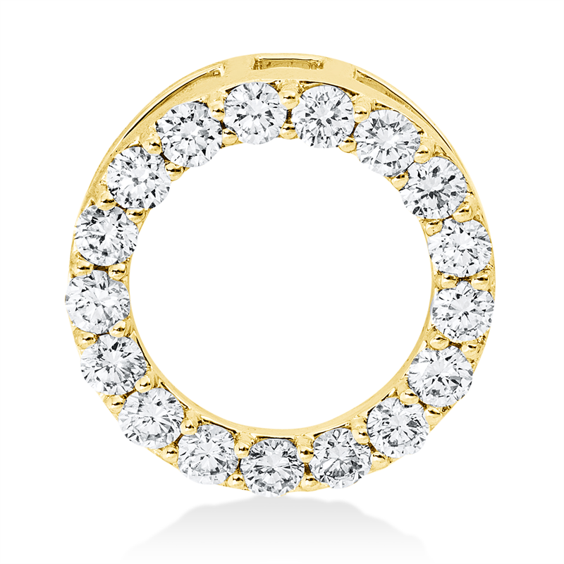 Anhänger 18 kt GG, 17 Brill. 0,54 ct, W-si