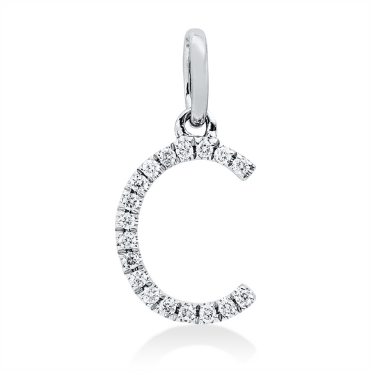 Anhänger 18 kt WG, mit Öse, 18 Brill. 0,04 ct, W-si