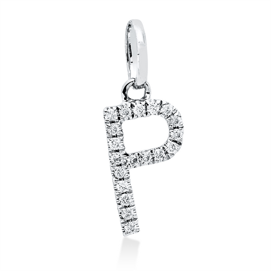 Anhänger 18 kt WG, mit Öse, 19 Brill. 0,04 ct, W-si