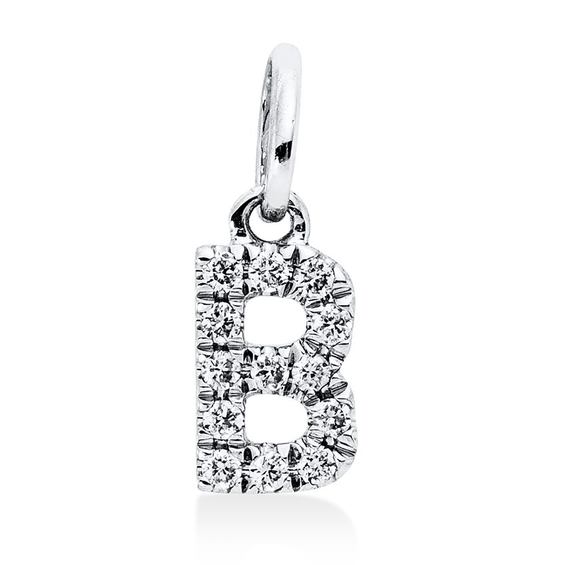 Anhänger 18 kt WG, mit Öse, 13 Brill. 0,06 ct, W-si