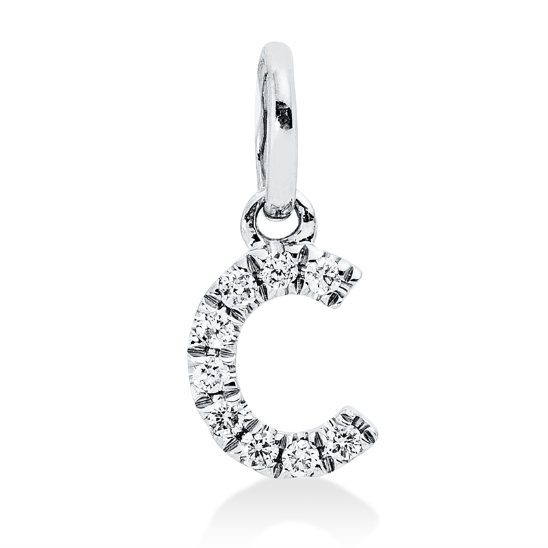 Anhänger 18 kt WG, mit Öse, 9 Brill. 0,04 ct, W-si