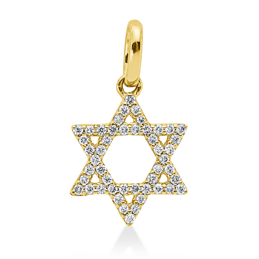 Anhänger 18 kt GG, mit Öse, 48 Brill. 0,10 ct, W-si