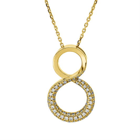 Anhänger 18 kt GG, 70 Brill. 0,48 ct, TW-si