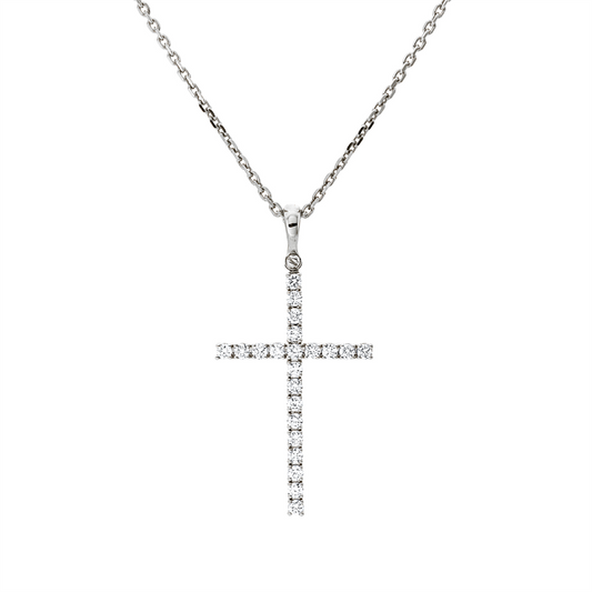 Anhänger 18 kt WG, mit Öse, 22 Brill. 0,35 ct, TW-si