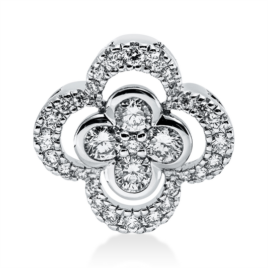 Anhänger 14 kt WG, 29 Brill. 0,17 ct, W-si/pi, 4 Brill. 0,22 ct, W-si/pi