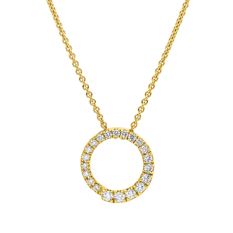 Anhänger 14 kt GG, 21 Brill. 0,26 ct, W-si/pi