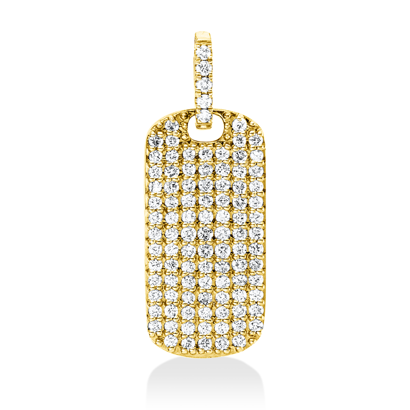 Anhänger 14 kt GG, 100 Brill. 0,39 ct, W-si