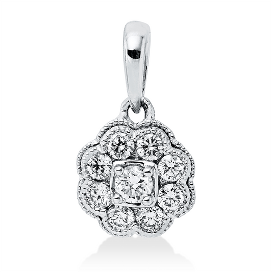 Anhänger 18 kt WG, 9 Brill. 0,22 ct, TW-si