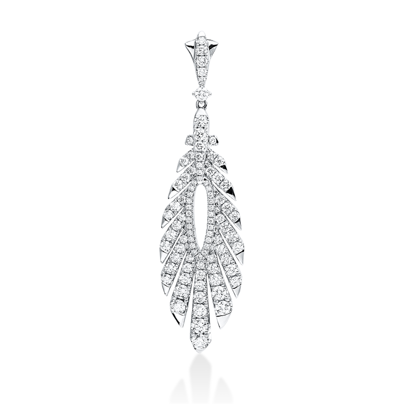 Anhänger 18 kt WG, 91 Brill. 1,21 ct, TW-si