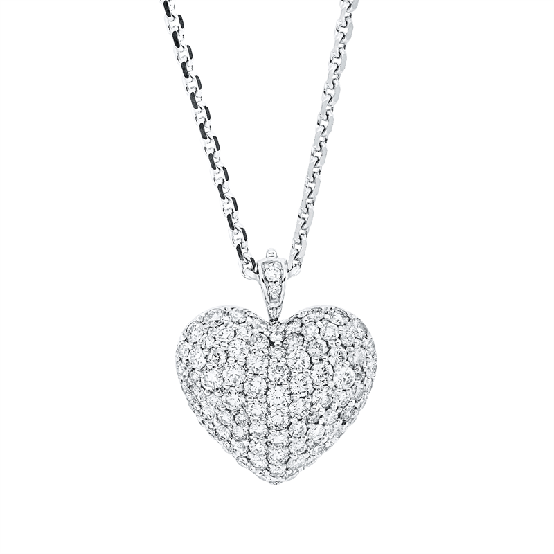 Anhänger 18 kt WG, 86 Brill. 1,54 ct, TW-vsi