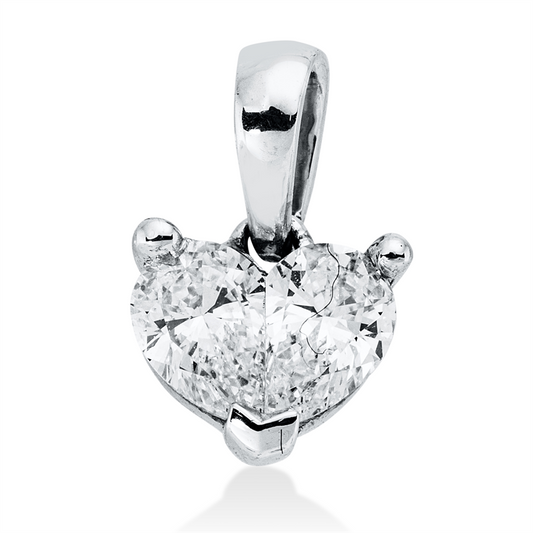 Anhänger 18 kt WG, mit Öse, 2 Tropfen 0,36 ct, F-vsi