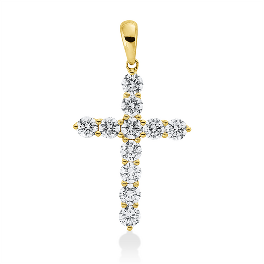 Anhänger 18 kt GG, mit Öse, 11 Brill. 1,48 ct, F-vsi/si