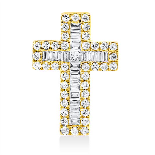Anhänger 18 kt GG, 24 Bag. 0,13 ct, TW-si, 1 Princ. 0,02 ct, TW-si, 40 Brill. 0,20 ct, TW-si