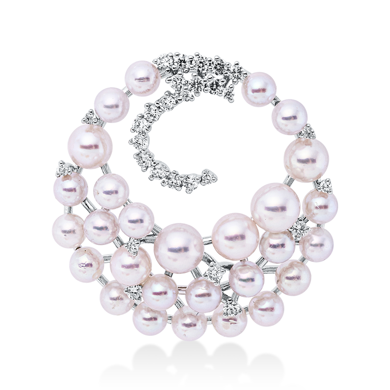 Anhänger 18 kt WG, 28 Brill. 0,20 ct, TW-si, 28 ZP, barock weiß