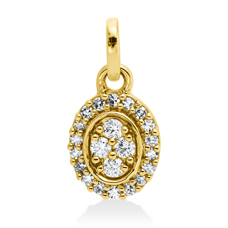 Anhänger 18 kt GG, mit Öse, 18 Dia. 0,05 ct, TW-si, 4 Brill. 0,04 ct, TW-si