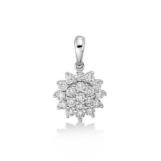 Anhänger 18 kt WG, mit Öse, 19 Brill. 0,67 ct, TW-pi