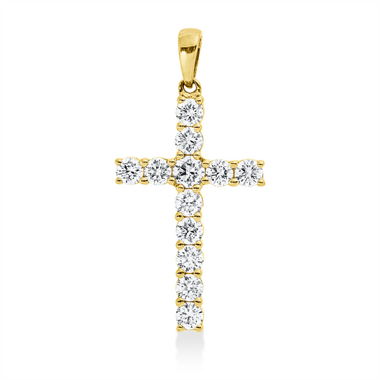 Anhänger 18 kt GG, 11 Brill. 0,60 ct, TW-vsi/si, 1 Brill. 0,09 ct, TW-vsi/si