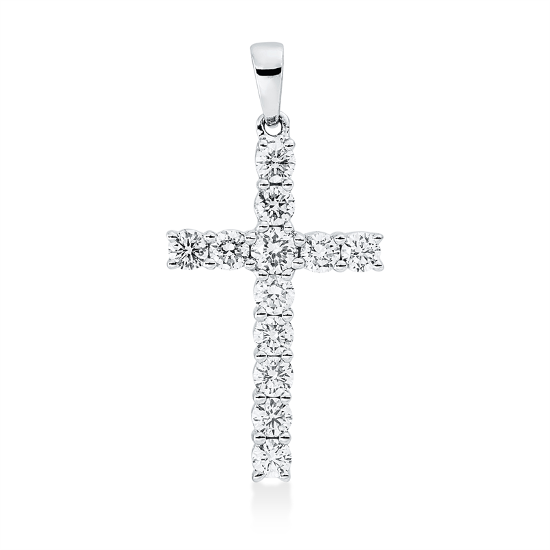 Anhänger 18 kt WG, mit Öse, 12 Brill. 0,71 ct, TW-vsi/si