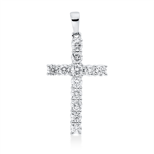 Anhänger 18 kt WG, mit Öse, 12 Brill. 0,71 ct, TW-vsi/si