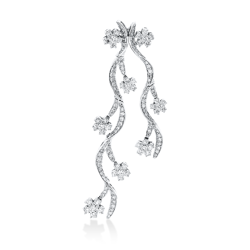Anhänger 18 kt WG, 48 Brill. 3,00 ct, TW-vsi, 97 Brill. 1,63 ct, TW-vsi