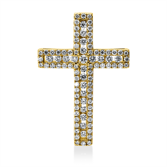 Anhänger 18 kt GG, 22 Brill. 0,34 ct, TW-si, 70 Brill. 0,39 ct, TW-si