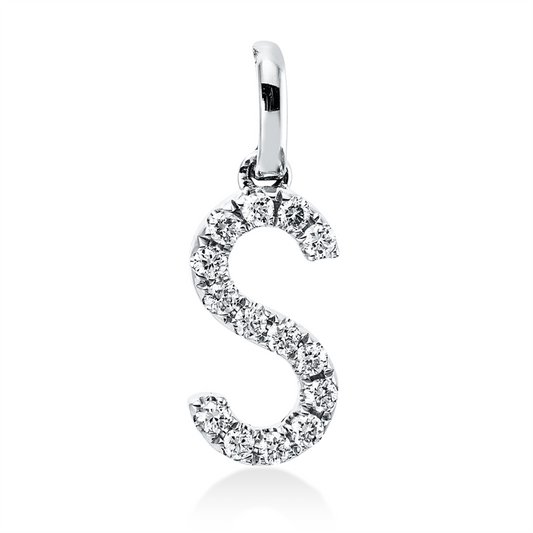 Anhänger 18 kt WG, mit Öse, 14 Brill. 0,10 ct, W-si