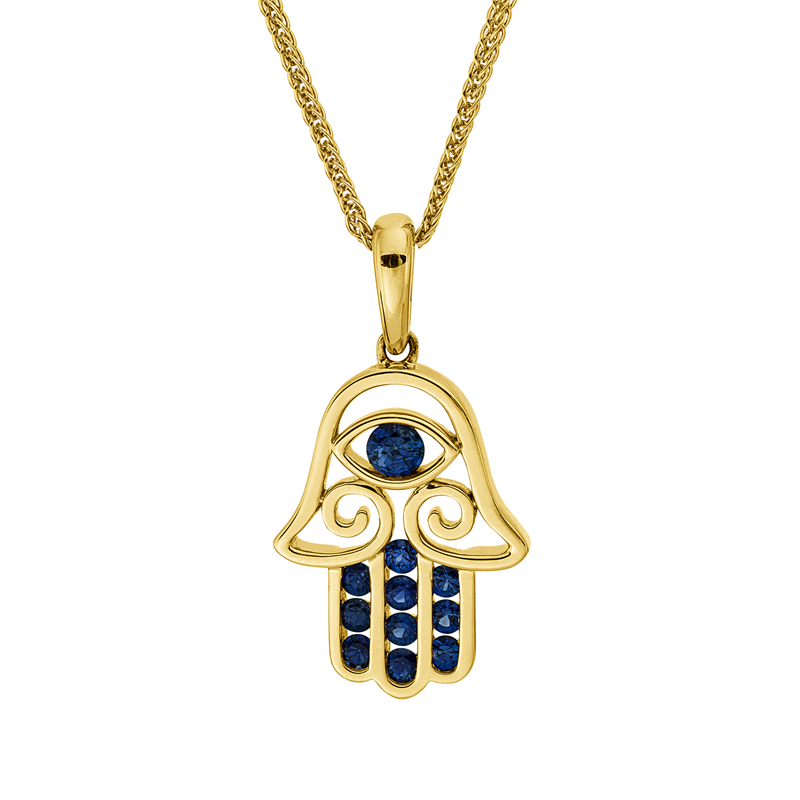 Anhänger 18 kt GG, mit Öse, 11 Saphire 0,52 ct blau