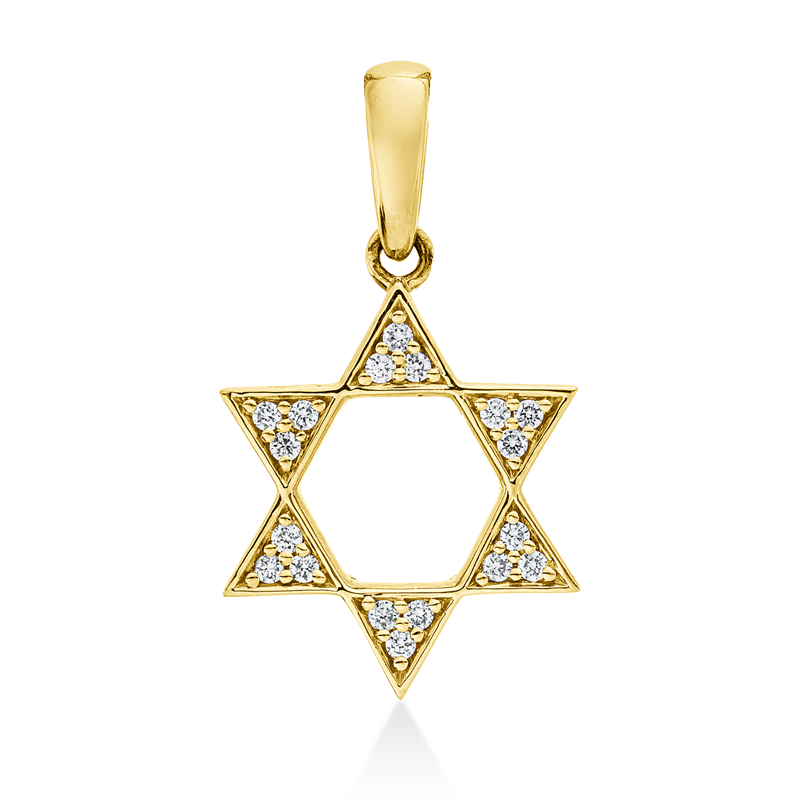 Anhänger 18 kt GG, mit Öse, 18 Brill. 0,09 ct, TW-si