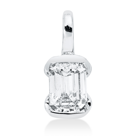 Anhänger 18 kt WG, mit Öse, 1 Sm.schliff 0,18 ct, TW-si