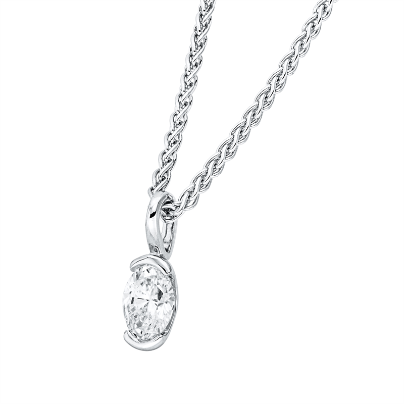 Anhänger 18 kt WG, mit Öse, 1 Oval 0,17 ct, TW-si