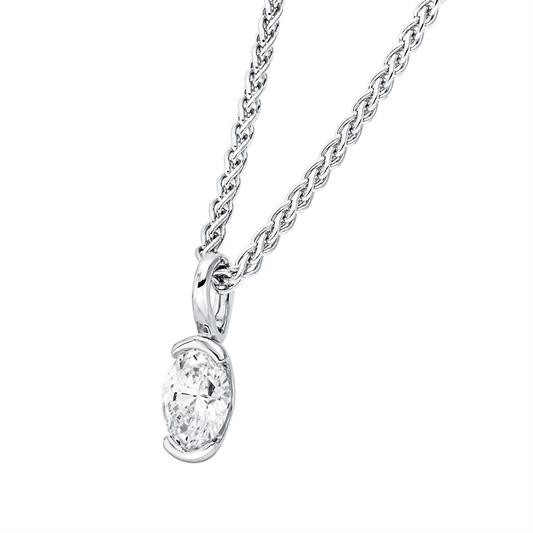 Anhänger 18 kt WG, mit Öse, 1 Oval 0,17 ct, TW-si