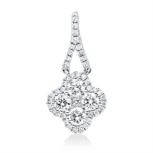 Anhänger 18 kt WG, mit Öse, 1 Princ. 0,06 ct, TW-si, 41 Brill. 0,52 ct, TW-si