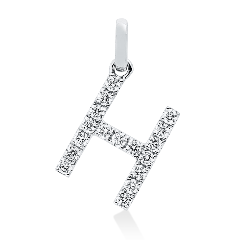 Anhänger 18 kt WG, 17 Brill. 0,18 ct, TW-si