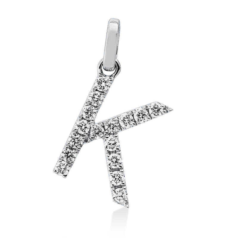 Anhänger 18 kt WG, 16 Brill. 0,17 ct, TW-si