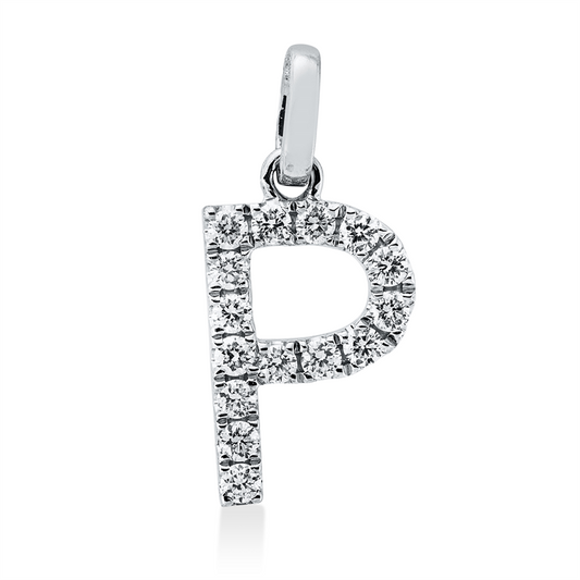 Anhänger 18 kt WG, 15 Brill. 0,16 ct, TW-si