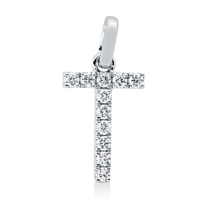 Anhänger 18 kt WG, 11 Brill. 0,12 ct, TW-si
