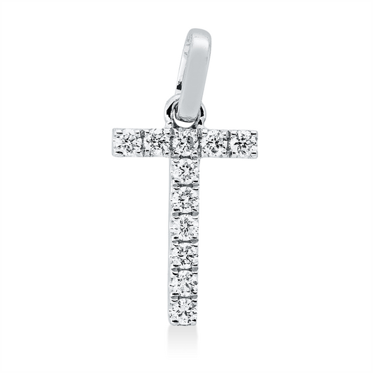 Anhänger 18 kt WG, 11 Brill. 0,12 ct, TW-si