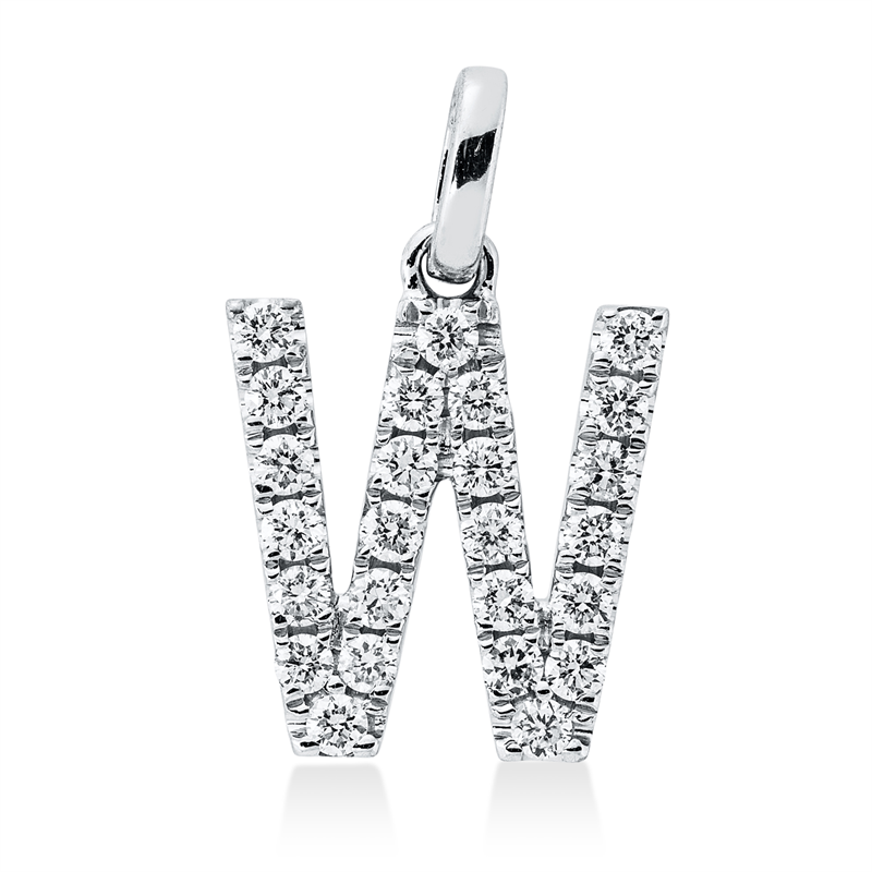 Anhänger 18 kt WG, 25 Brill. 0,26 ct, TW-si