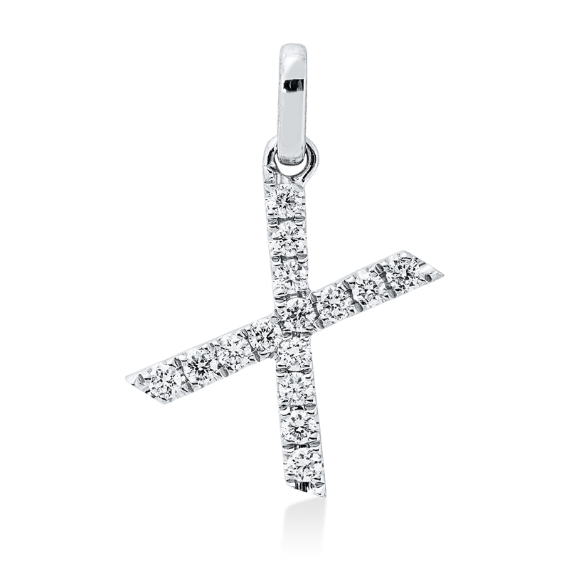 Anhänger 18 kt WG, 15 Brill. 0,16 ct, TW-si
